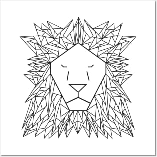 Geometric Lion No Colors Posters and Art